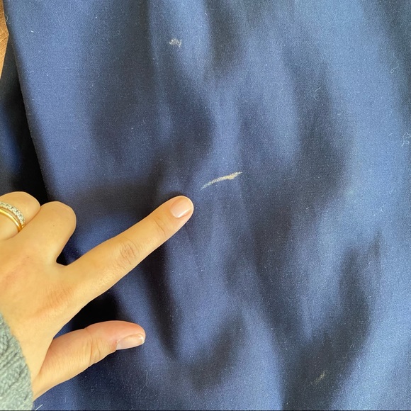 vintage Navy Blue Double Breasted Trench - Picture 3 of 4